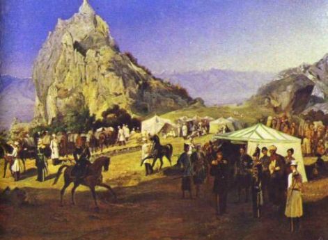 Кахетия Карагач. Штаб Нижегородского драгунского полка. Г.Г.Гагарин. 1841 год. Русский музей, Санкт-Петербург