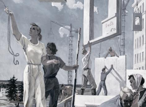 А. Дейнека. Фрагмент эскиза мозаики «Мирные стройки». 1959–1960 гг
